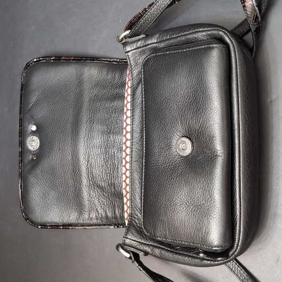 Brighton Eve Delight Women's Black/Brown Leather Small Crossbody Bag. - Picture 8 of 16